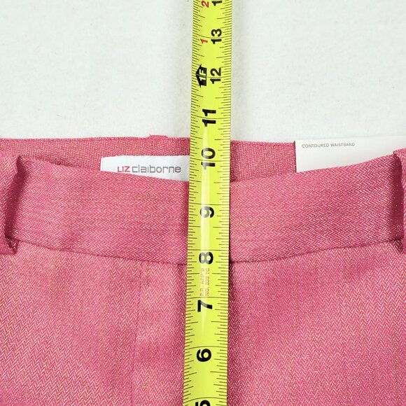 Liz Claiborne Womens Frozen Berry Metallic Contoured Waistband Trouser Sz 4P NWT - Picture 10 of 12